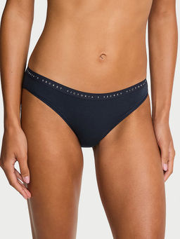 Victoria's Secret - Women Navy Blue Stretch Cotton Bikini Panty