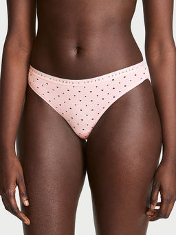Victoria's Secret - Women Peach Printed Stretch Cotton Bikini Panty