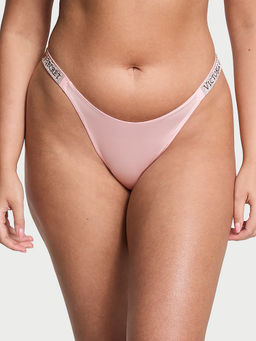 Victoria's Secret - Women Pink Very Sexy Shine Strap Brazilian Thong Panty