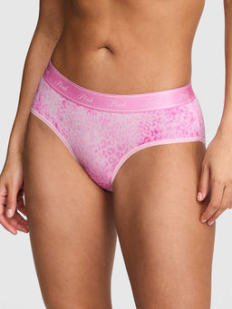 Victoria's Secret - Women Pink Animal Printed Cotton Hiphugger Brief Panty