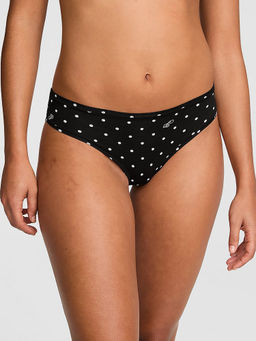 Victoria's Secret - Women Black Polka Dot Printed Cotton Cheeky Brief Panty