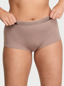 Victoria's Secret - Women Brown Solid Cotton Boyshorts Panty