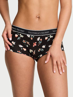 Victoria's Secret - Women Black Floral Printed Cotton Boyshorts Panty