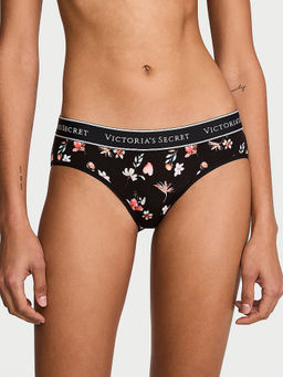 Victoria's Secret - Women Black Floral Printed Cotton Hiphugger Brief Panty