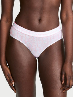 Victoria's Secret - Women White-Pink Cotton Hiphugger Brief Panty