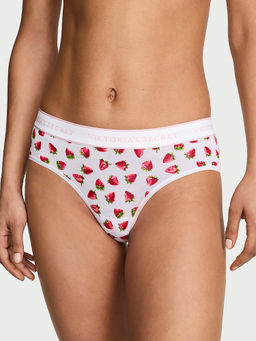 Victoria's Secret - Women White Printed Cotton Hiphugger Brief Panty