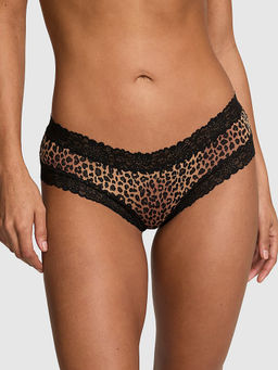 Victoria's Secret - Women Multi-Color Animal Printed Lace-Trim Cheeky Brief Panty
