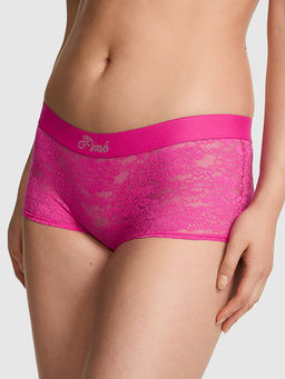 Victoria's Secret - Women Pink Self Design Boyshorts Panty