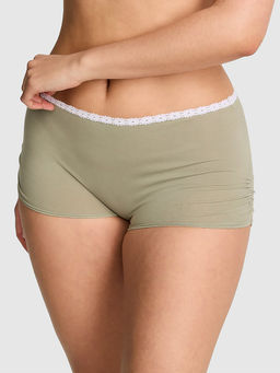 Victoria's Secret - Women Olive Solid Cotton Dorm Boyshorts Panty
