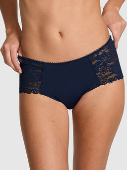 Victoria's Secret - Women Navy Blue Self Design No-Show Cheeky Panty