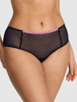 Victoria's Secret - Women Navy Blue Self Design Lace String Brief Panty