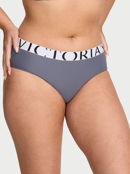 Victoria's Secret - Women Grey Exploded Logo Cotton Hiphugger Brief Panty