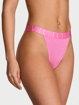 Victoria's Secret - Women Pink Exploded Logo Cotton 90S Thong Panty