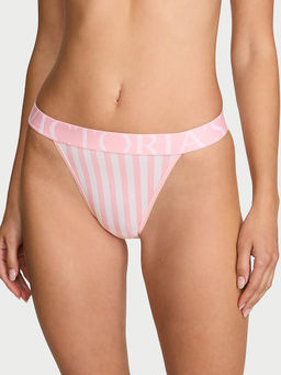Victoria's Secret - Women Pink Stripes Exploded Logo Cotton 90S Brief Panty