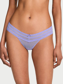 Victoria's Secret - Women Blue Dream Angels Mesh Lace-Trim Brazilian Bikini Panty