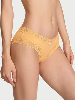 Victoria's Secret - Women Mustard Lace Trim Cotton Brief Panty
