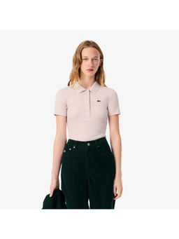 Lacoste - Slim Fit L.12.D Ribbed Cotton Pink Polo T-Shirt