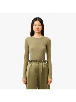 Lacoste - Ribbed Cotton Green T-Shirt