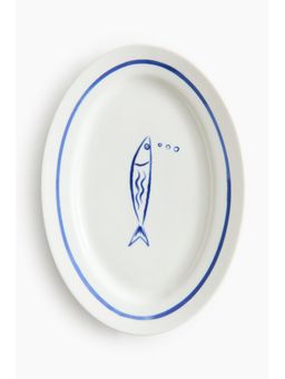 H&M - Blue Large Porcelain Serving Plate