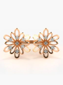 Valanova - Sterling Silver with Rose Gold Plated and Certified Lab Grown Diamond Ring 0.17Cts