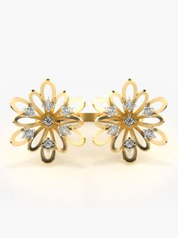 Valanova - Sterling Silver with Gold Plated and Certified Lab Grown Diamond Ring 0.17Cts