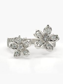 Valanova - Sterling Silver with White Gold Plated and Certified Lab Grown Diamond Ring 0.40Cts