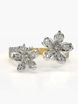 Valanova - Sterling Silver with Gold Plated and Certified Lab Grown Diamond Ring 0.40Cts