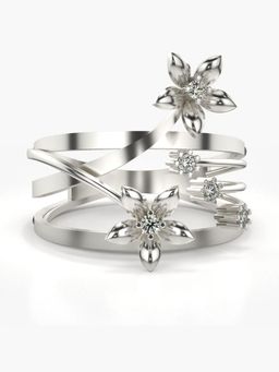 Valanova - Sterling Silver with White Gold Plated and Certified Lab Grown Diamond Ring 0.11Cts