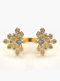 Valanova - Sterling Silver with Gold Plated and Certified Lab Grown Diamond Ring 0.20Cts