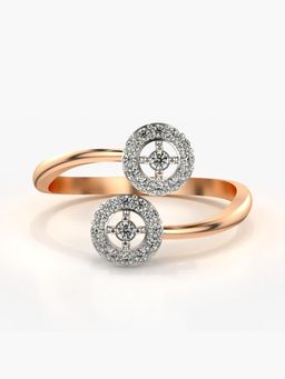 Valanova - Sterling Silver with Rose Gold Plated and Certified Lab Grown Diamond Ring 0.21Cts