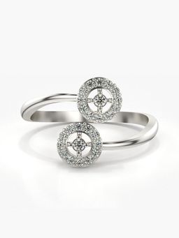 Valanova - Sterling Silver with White Gold Plated and Certified Lab Grown Diamond Ring 0.21Cts