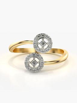 Valanova - Sterling Silver with Gold Plated and Certified Lab Grown Diamond Ring 0.21Cts