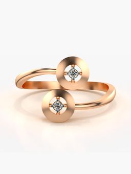 Valanova - Sterling Silver with Rose Gold Plated and Certified Lab Grown Diamond Ring 0.04Cts