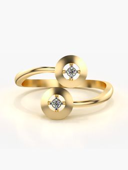 Valanova - Sterling Silver with Gold Plated and Certified Lab Grown Diamond Ring 0.04Cts