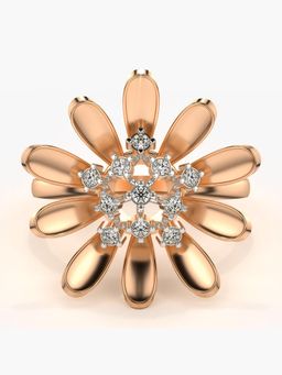 Valanova - Sterling Silver with Rose Gold Plated and Certified Lab Grown Diamond Ring 0.15Cts