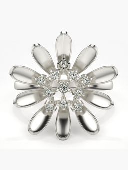 Valanova - Sterling Silver with White Gold Plated and Certified Lab Grown Diamond Ring 0.15Cts