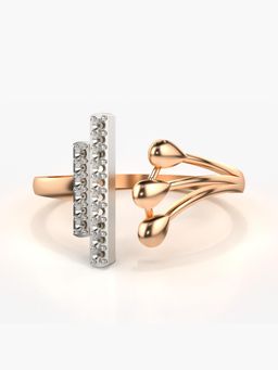 Valanova - Sterling Silver with Rose Gold Plated and Certified Lab Grown Diamond Ring 0.12Cts