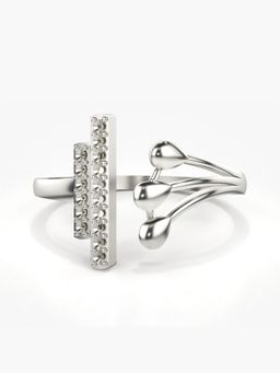 Valanova - Sterling Silver with White Gold Plated and Certified Lab Grown Diamond Ring 0.12Cts