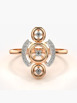 Valanova - Sterling Silver with Rose Gold Plated and Certified Lab Grown Diamond Ring 0.14Cts