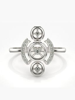 Valanova - Sterling Silver with White Gold Plated and Certified Lab Grown Diamond Ring 0.14Cts