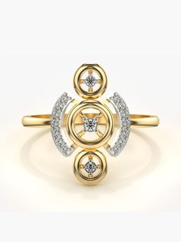 Valanova - Sterling Silver with Gold Plated and Certified Lab Grown Diamond Ring 0.14Cts