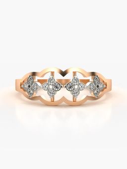 Valanova - Sterling Silver with Rose Gold Plated and Certified Lab Grown Diamond Ring 0.19Cts