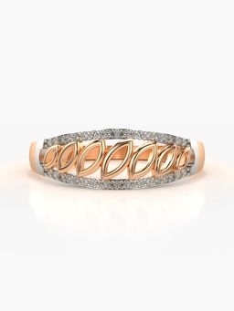 Valanova - Sterling Silver with Rose Gold Plated and Certified Lab Grown Diamond Ring 0.15Cts