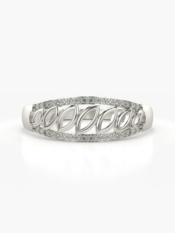 Valanova - Sterling Silver with White Gold Plated and Certified Lab Grown Diamond Ring 0.15Cts