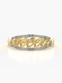Valanova - Sterling Silver with Gold Plated and Certified Lab Grown Diamond Ring 0.15Cts