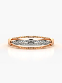 Valanova - Sterling Silver with Rose Gold Plated and Certified Lab Grown Diamond Ring 0.12Cts