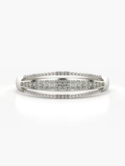 Valanova - Sterling Silver with White Gold Plated and Certified Lab Grown Diamond Ring 0.12Cts