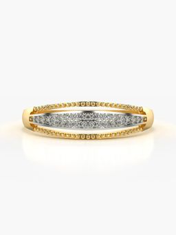Valanova - Sterling Silver with Gold Plated and Certified Lab Grown Diamond Ring 0.12Cts