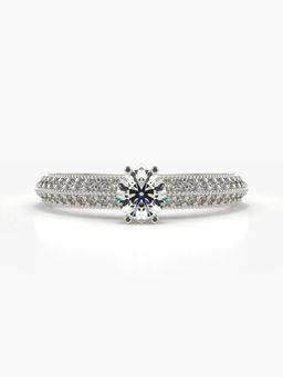 Valanova - Hallmarked 14K White Gold and Certified Lab Grown Diamond Ring 0.60Cts