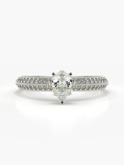 Valanova - Hallmarked 18K White Gold and Certified Lab Grown Diamond Ring 0.65Cts